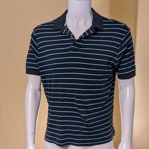 Stripe Pique Performance Comfort Stretch Short-Sle